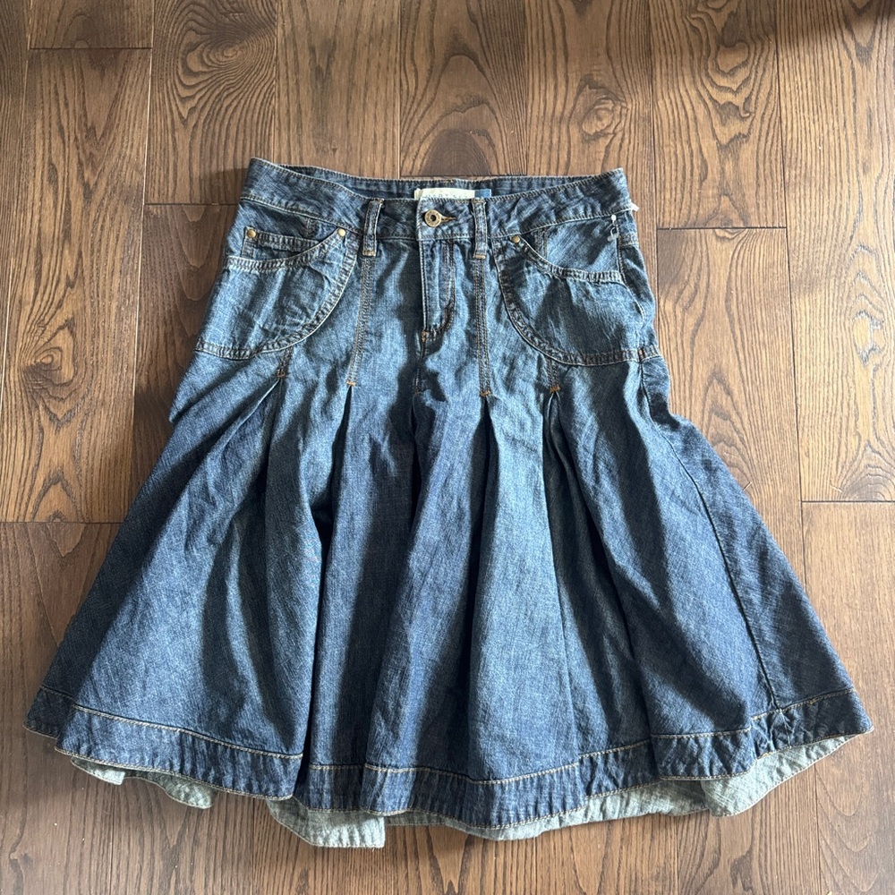 Denim midi skirt